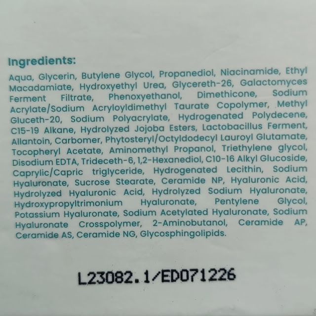 Ingredients hanasui ceramide probiotics moisturizer gel