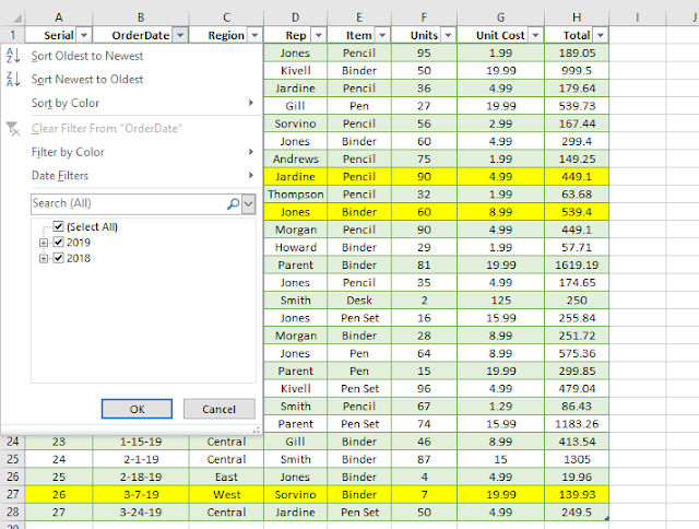 excel tables