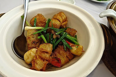 Bangkok, Ping’s Thai Teochew Seafood Restaurant, stir fried fish maw prawns