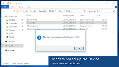 Cara Mengatasi Problem No Device Modem Speed Up di Windows 10