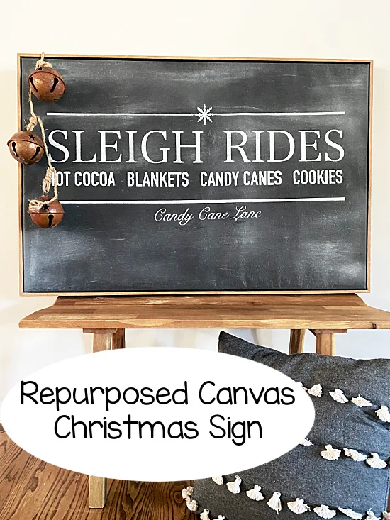 sleigh ride sign and pillow pin