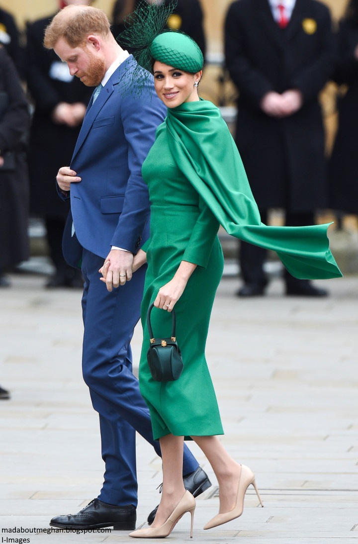 Meghan Markle Wears Green Emilia Wickstead Dress to Commonwealth Day