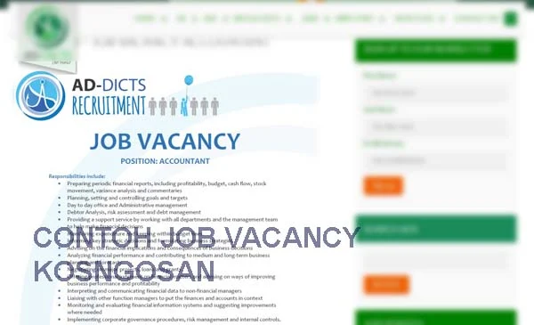 contoh job vacancy bahasa inggris