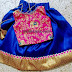 Blue and Pink Silk Crop Top