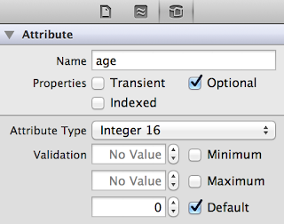 iOS entity attribute data model view