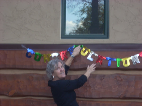 Nana & the kids decorated for our arrival