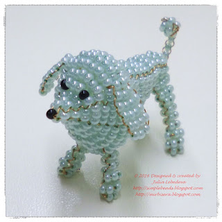 Poodle in 3D beading