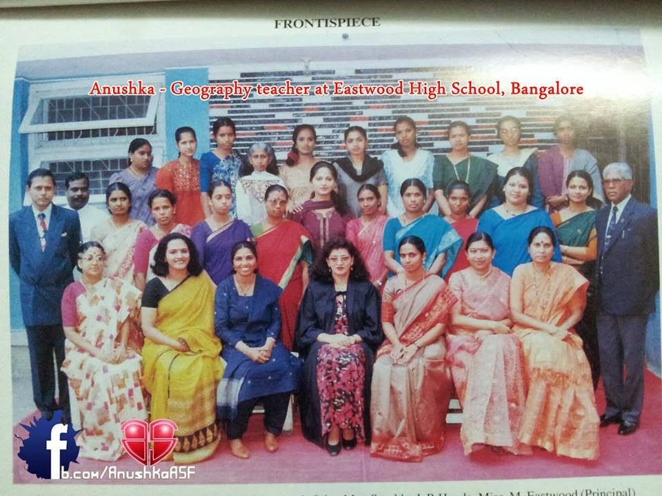 South Indian Actress Anushka Shetty (Second row sixth from Left) Childhood Pic while working as a teacher at Eastwood High School, Bangalore | South Indian Actress Anushka Shetty Childhood Photos | Real-Life Photos