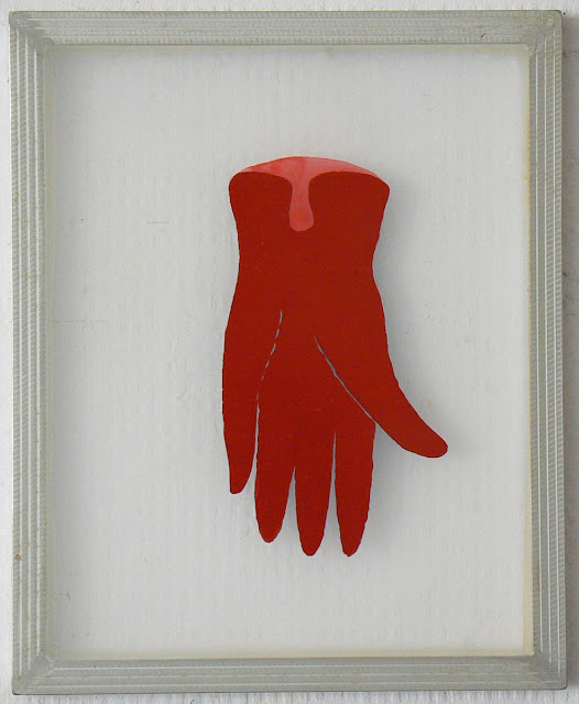 Glowing glove, lacquer and oil on silkscreen