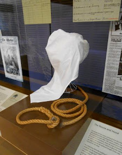 Replica hood and noose made by the Boggo Road Gaol Historical Society