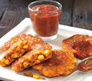 spicy corn fritters with salsa recipe