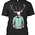 Fashion Deer With Bow Funny T shirts