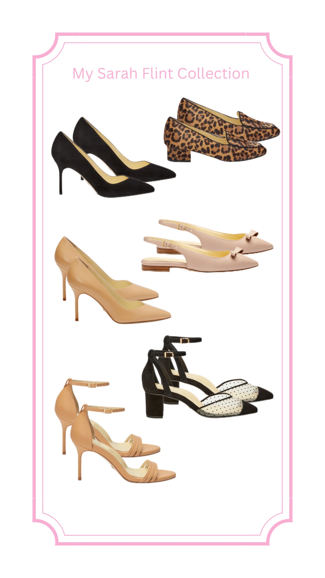 sarah flint heels, sarah flint slings, sarah flint pumps, sarah flint sandals, mules, slingback, loafers, heels