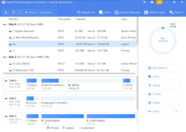 Windows 10 NTFS Partition Management - Create new partition in empty space