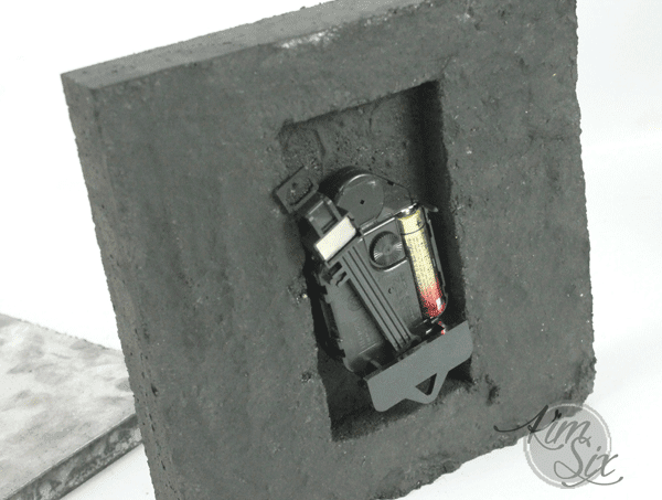 Inserting clock movement into stone clock