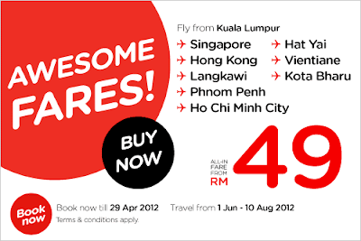 AirAsia Awesome Low Fares Promotion 2012