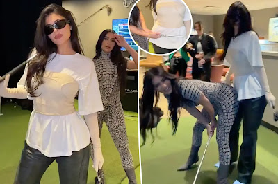 Watch Kim Kardashian accidentally whack Kylie Jenner in the gut with a golf club