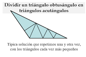 Problema de Matemáticas, Dividir un triángulo obtusángulo, triángulo acutángulo, Manía Matemática