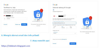 Mengisi alamat email pemulihan dan info pribadi