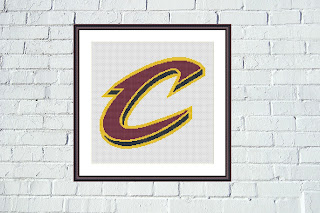 Cleveland Cavaliers logo cross stitch pattern - Tango Stitch