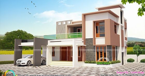 4 BHK modern contemporary 2100 sq ft Kerala home design 