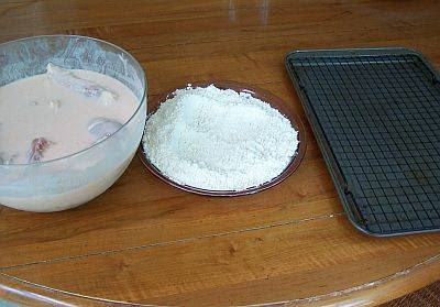 How to Make Fried Chicken Step 4 - Set Up a Breading Station