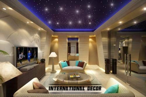 living room lighting with creative ceiling design