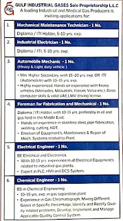 Gulf Industrial Gases Co. LLC, Abu Dhabi, UAE Requirement For ITI, Diploma and BE Candidates on Technician & Engineer Post