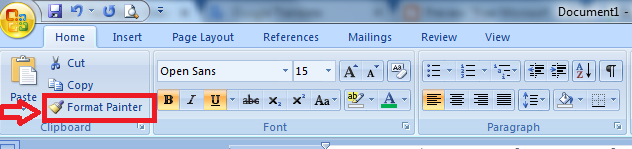 Format Painter in Microsoft Word