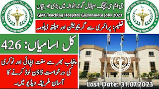Gujranwala Medical College Teaching Hospital Jobs 2023