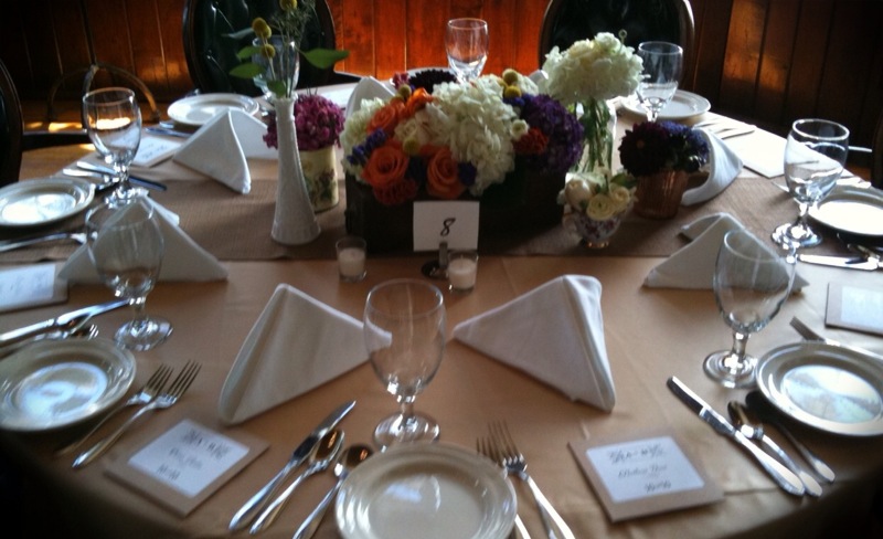  linens with Burlap runners from BBJ Linens