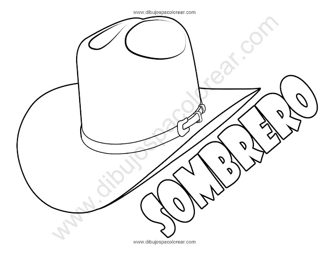 Sombrero dibujo para colorear o a color