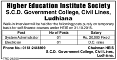 SCD Govt College Advertisement IndGovtJobs