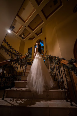 bride in staircase