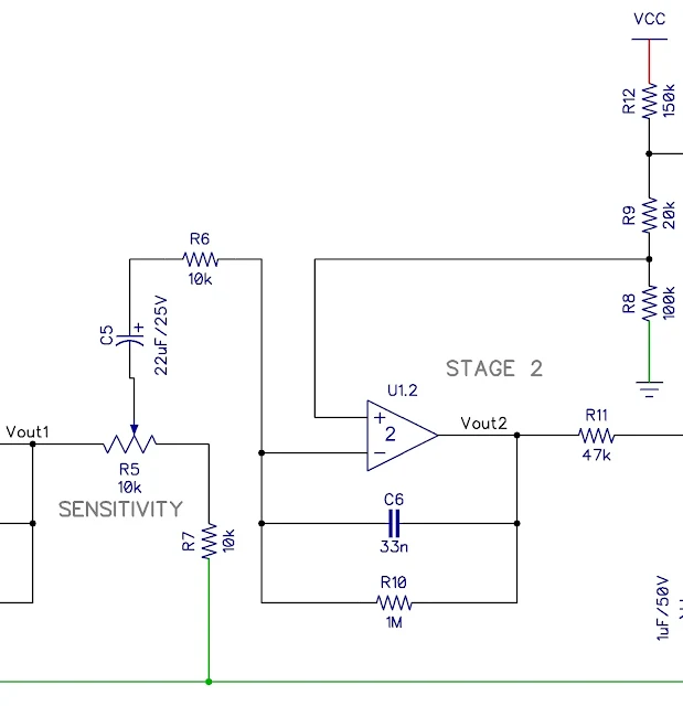 PIR sensor schematic - stage 2