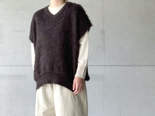 pas de calais【パドカレ】ユーズドファー加工ベストプルオーバー◆八十八/丸亀・エイティエイト/新居浜