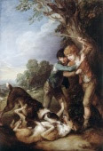 Two Shepherd Boys with Two Dogs Fighting by Thomas Gainsborough, image copyrighted by English Heritage Prints