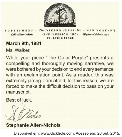 A carta da editora Stephanie Allen-Nichols à escritora Alice Walker tem o propósito de