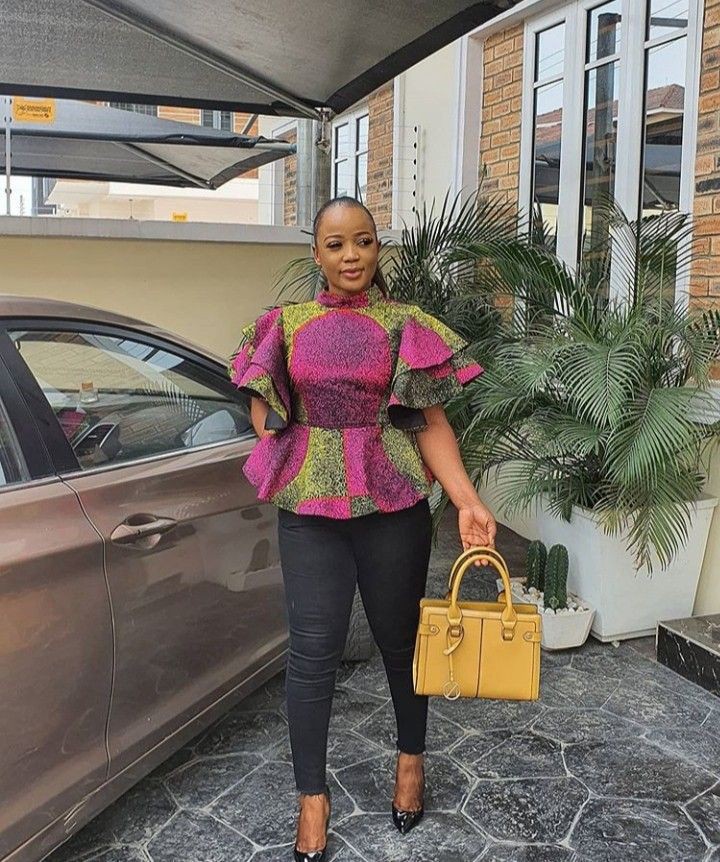 THE MATCHING ANKARA TROUSERS AND PEPLUM TOP TWOPIECE SET YOU NEED TO SLAY  NOW