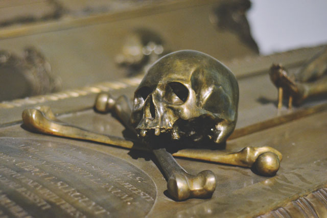 Bronze skull and crossbones