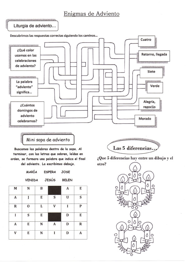 Resultado de imagen de actividades de adviento para niños