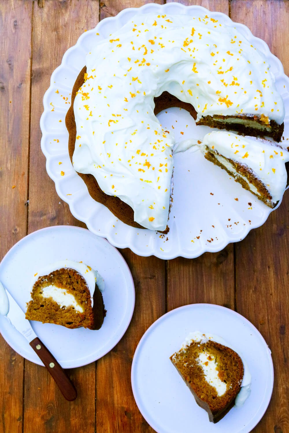 Carrot Bundt Cake with a Cheesecake Filling