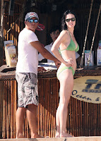 Katy Perry On Motor Boat Sexy Green Bikini Pictures