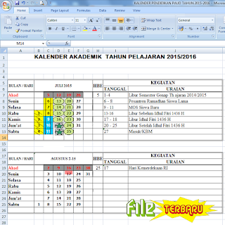 Download Kalender Pendidikan PAUD Tahun Pelajaran 2015/2016 