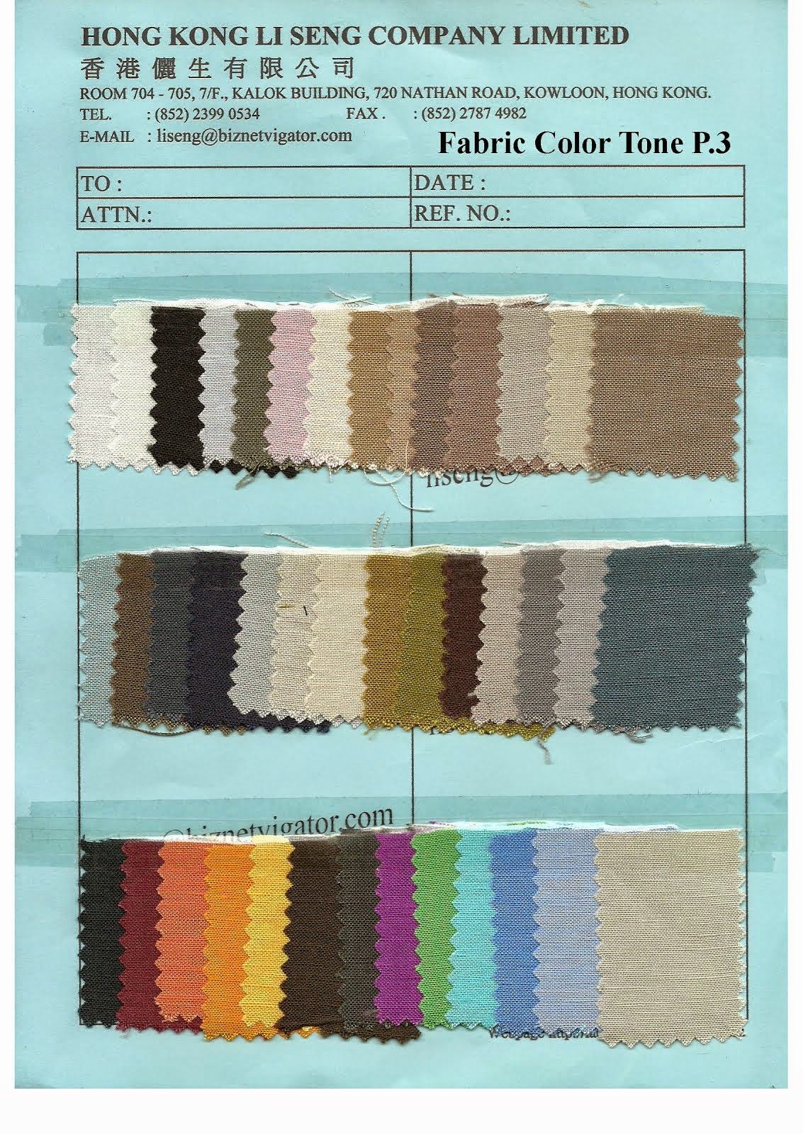 Fabric Color Tone P.3 - Hong Kong Li Seng Co Ltd