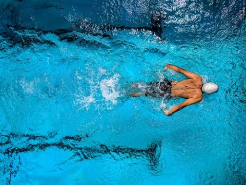 Swimming By A Man