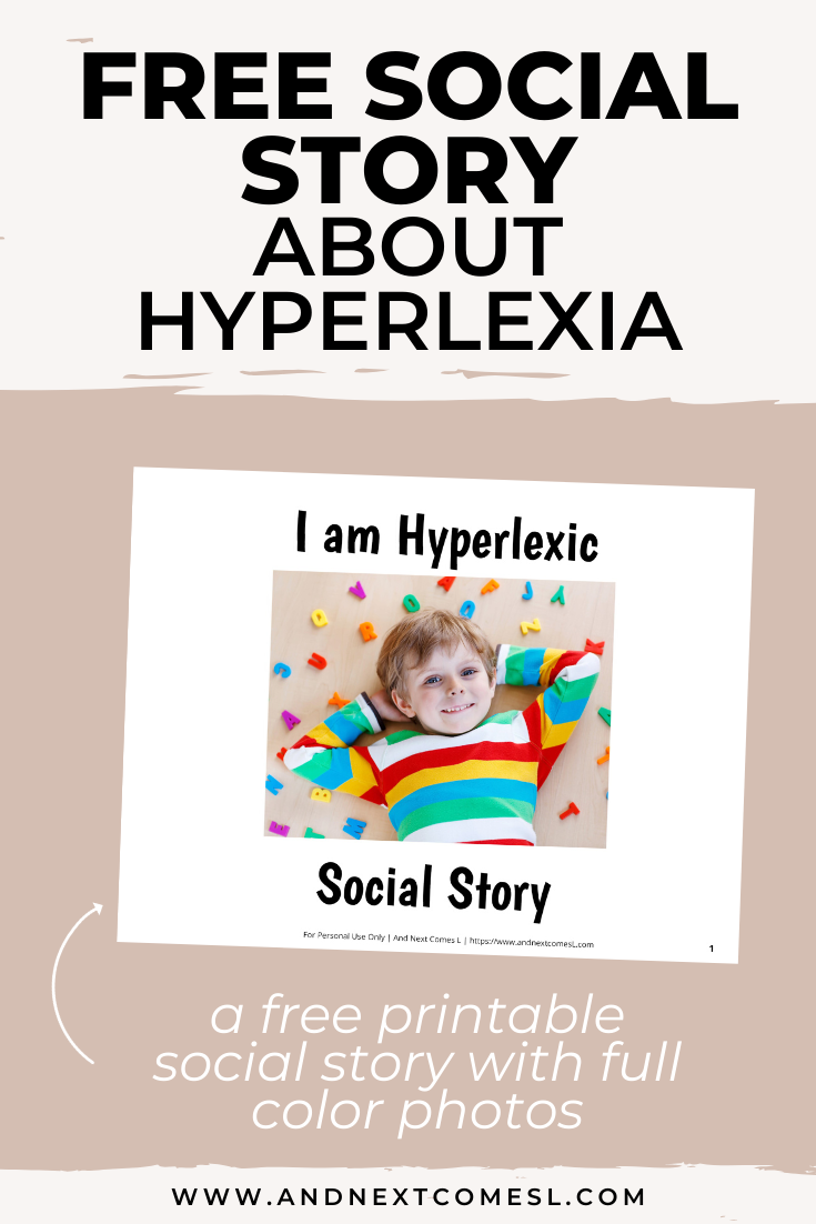 Free printable social story for hyperlexic kids to learn about hyperlexia