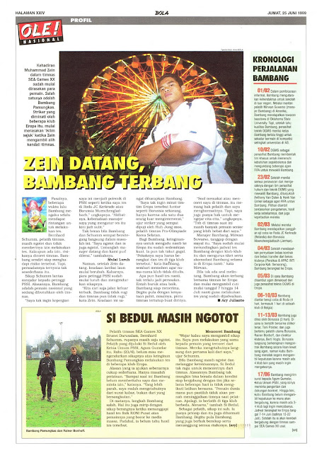 SEPAKBOLA INDONESIA ZEIN DATANG, BAMBANG TERBANG