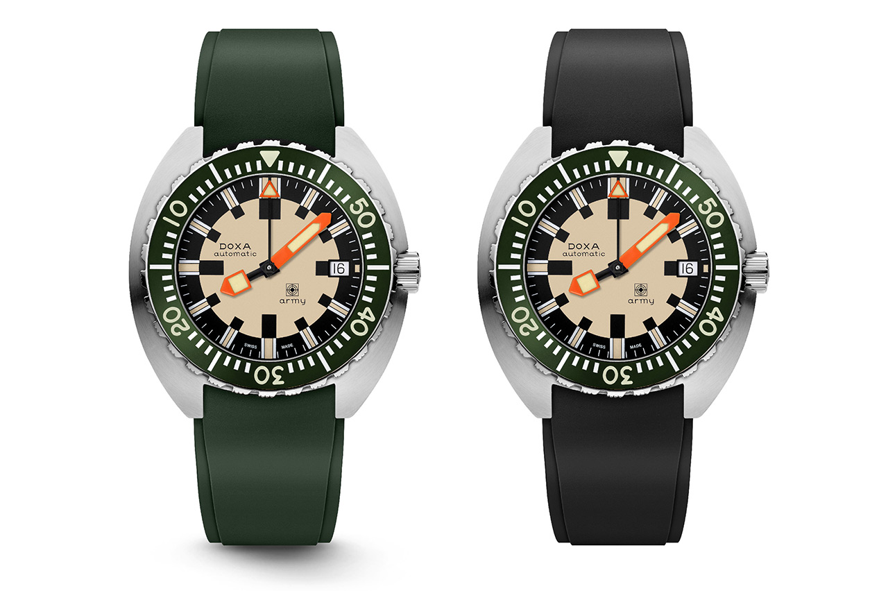 Doxa’s newest Army DOXA%20Army%20steel%20green%20ceramic%20rubber%20straps