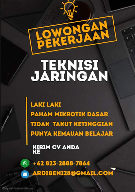 Lowongan Kerja Teknisi Jaringan PT Jaringanku Sarana Nusantara Rembang Tanpa Syarat Pendidikan